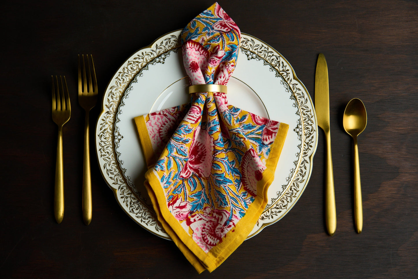 Golden Zinnia Breeze Napkins (Set of 4)